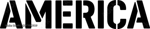 America word stencil flat icon graphic design element