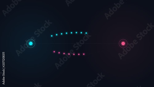 Glowing dots and particles in space.
