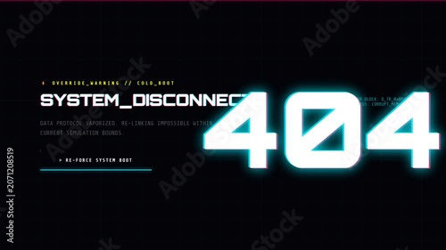 System disconnection error 404 screen.