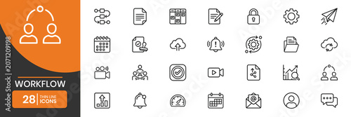 Workflow Thin Line Icons Pack