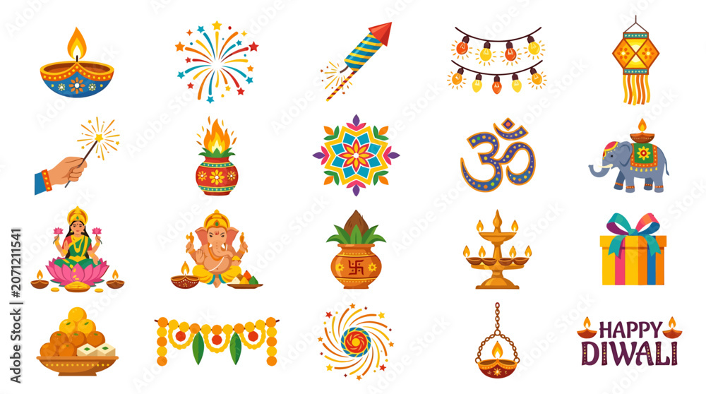 Fototapeta premium The festival of lights Diwali celebrations with colorful decorations and gifts