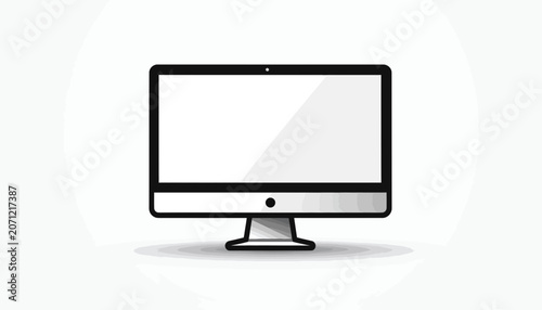 Computer monitor on a stand.