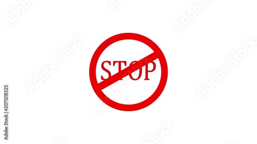 The Animated Stop sign and Danger a symbol . Do Not red warning sign isolated and isolated transparent on a black background