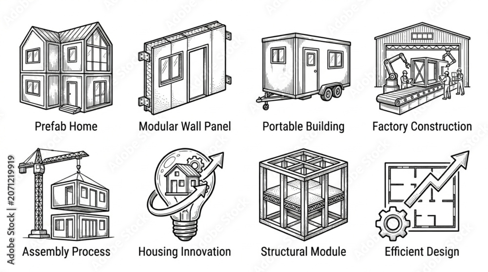 Obraz premium Modular prefabricated housing construction design.