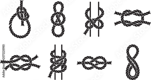 Foto Collection of traditional nautical rope knots
