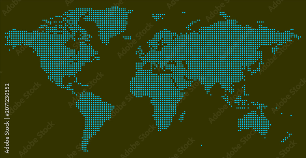 Fototapeta premium Dot Matrix Earth Map for Technology Projects