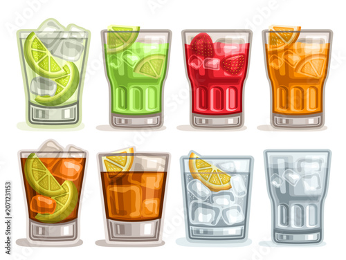 Vector alcohol Cocktails set