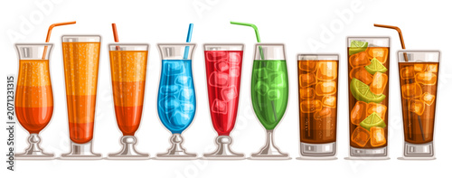 Canvastavla Vector non-alcoholic Cocktails set