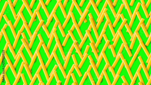 Seamless Fries Zigzag Pattern Moving on Green Screen