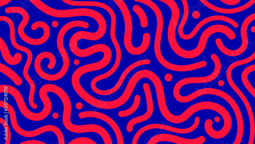 Abstract organic red curved...