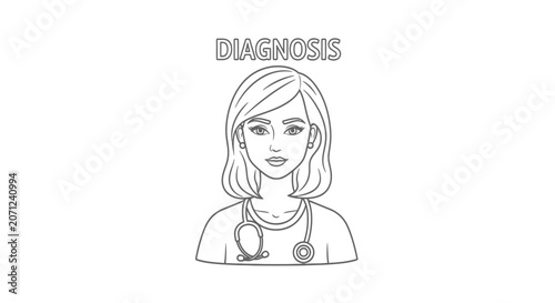 Female Doctor Wearing Stethoscope Smiling.