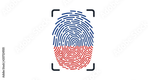 Fingerprint with French flag colors.