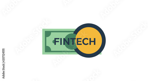Fintech logo with dollar bill.
