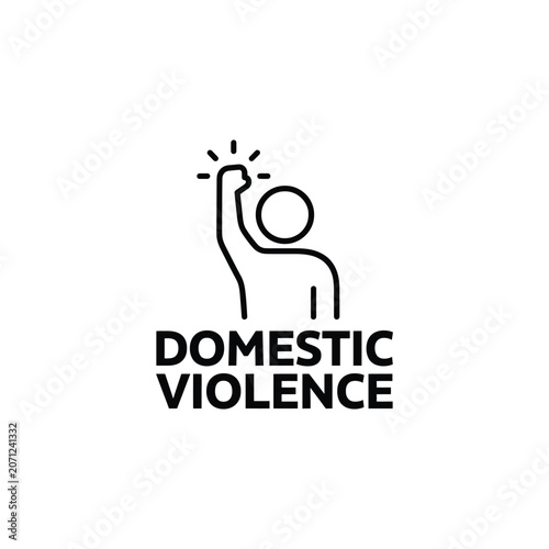 Canvastavla Line art depiction of a vulnerable figure with raised arm alongside the text dom