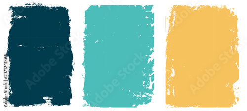 set of three dirty stain texture frame poster with grungy effect