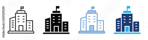 Принти на полотні Office icon set multiple style collection