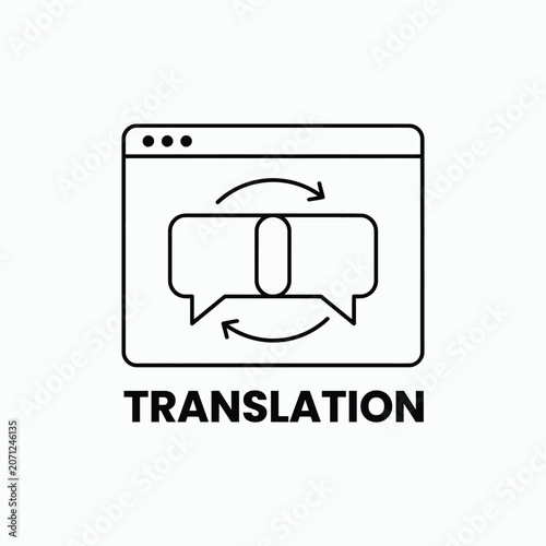 Fotografía Translation icon featuring speech bubbles with bidirectional arrows a linear sty