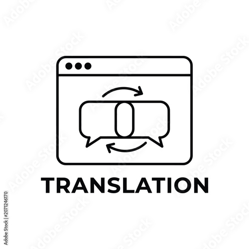 фотографія Translation icon depicting speech bubbles with circular elements and curved arro