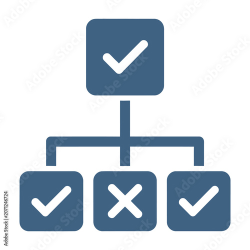 Canvas-taulu Checklist flowchart with verified options and one rejected choice
