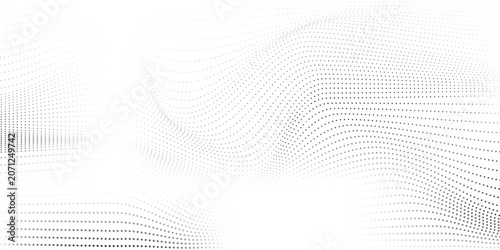 Quadro su tela Set of halftone dots gradient pattern texture isolated on white background