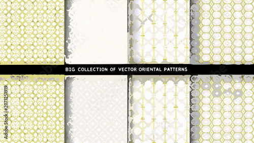Obraz na plátně Islamic geometric ornament collection vector patterns with repeating motifs and