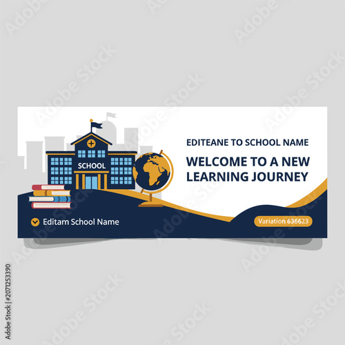 School Education Banner for Welcome to Learning Journey and Enrollment