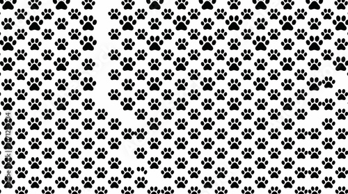 Black paw print animal pattern.