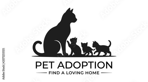 Cat Adoption Logo Design.