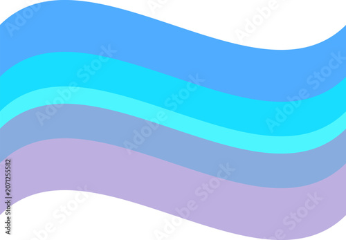 Vibrant blue purple flowing ribbon waves with horizontal curved lines for professional graphic design illustration