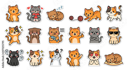 Cute Cartoon Cats Collection.