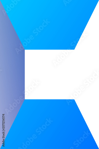 Abstract blue geometric letter C logo icon with folded 3D effect isolated on white illustration