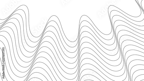 Abstract black and white wavy line background banner