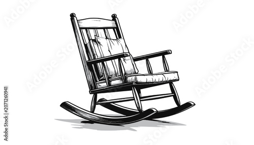 Obraz na plátně Old wooden rocking chair closeup image.
