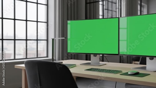 Dual Green Screen Monitors and iPhone Charging