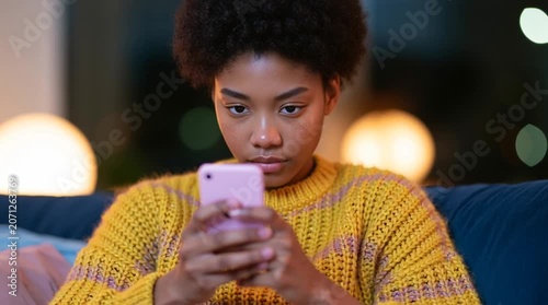 Curly light Brown zoomer is doomscrolling: greater interactivity means a stronger interpersonal connection on the part of the user