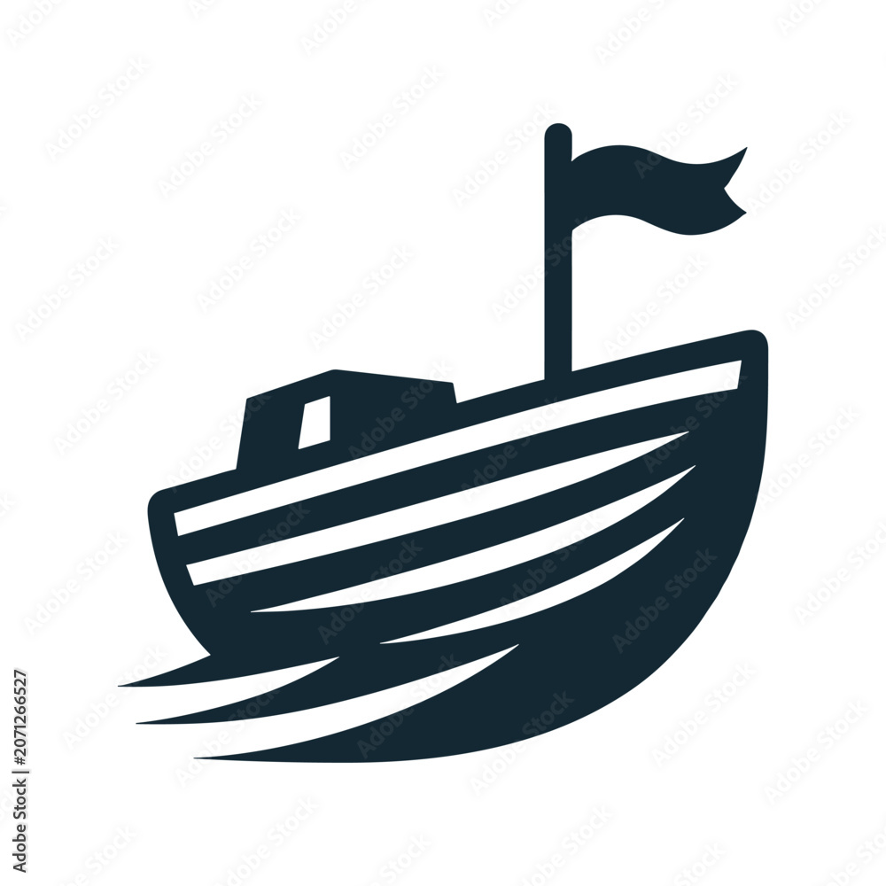 Obraz premium Lifeboat Silhouette SVG | Rescue Boat Vector Clipart