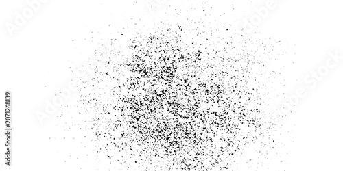Foto A chaotic scattering of black dust particles creates an abstract, dynamic explosion of texture