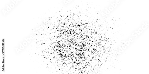 A realistic and abstract representation of tiny dark particles scattered across a white background, suggesting dust or organic matter.