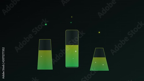 chemical engineering beaker liquid bubbles motion background