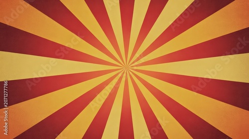 Bold red and yellow radial sunburst creates an energetic retro background for posters, promotions, celebrations, and graphic design.