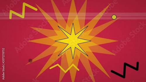 Bright Pop Art Dynamic Flash Zigzag Background