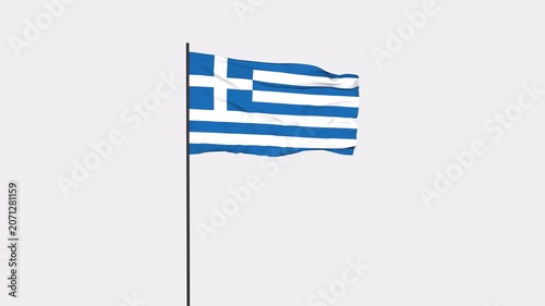 Greece Flag Animation 4K Transparent Background with Alpha Channel