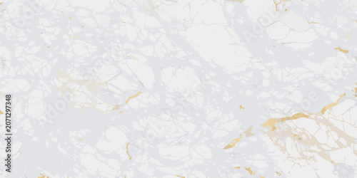 Tableau sur toile White marble texture with gold veins and natural cracking patterns a seamless ba