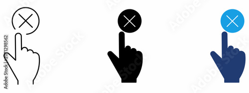 Fotografie Hand Clicking Cancel icon collections
