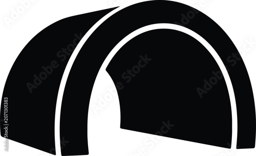 Foto Silhouette vector tunnel arch shape for architectural concept and design