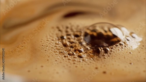Close Up Coffee Surface With Rich Crema Texture
