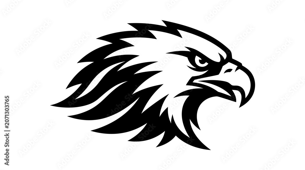 Fototapeta premium Black and white eagle head logo.
