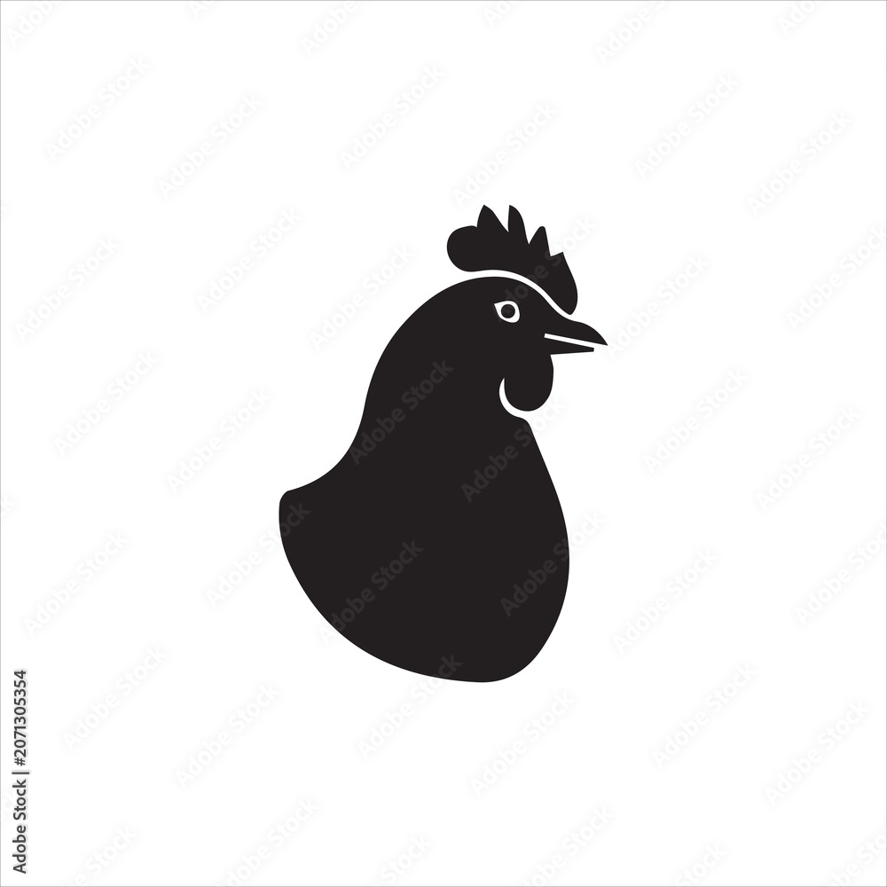 Fototapeta premium Silhouette Hen Head Collection – Farm Livestock Animal Stock Vector Illustration