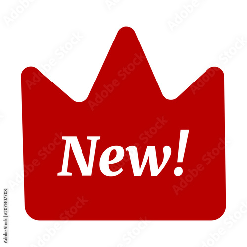 Red New Tag Crown Badge