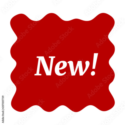 Red New Tag Wavy Badge
